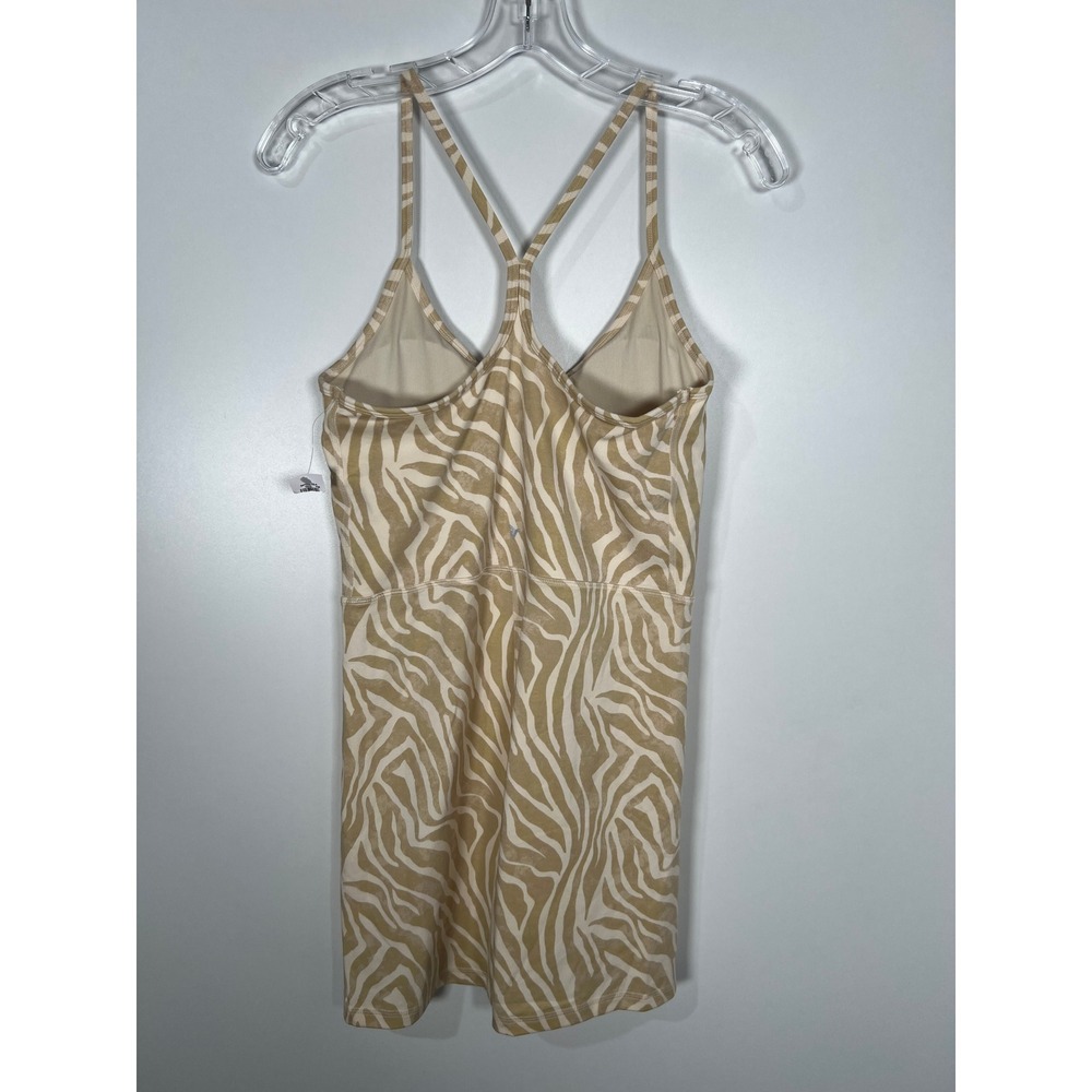 Old Navy PowerChill Tan Zebra Print Active Romper Bodysuit Athleisure Clean girl - Picture 4 of 5